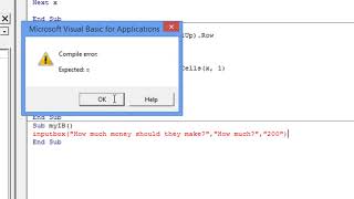 07 Loops and Report Writing Basics 065 Using an InputBox