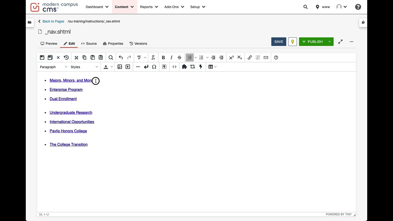 Preview image for Navigation Editing video