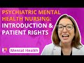 Psychiatric mental health nursing introduction patient rights  leveluprn