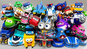 Collection Transformers Carbot Tobot Optimus Prime, TOBOT V Police, Super Wings, Robocar Poli Rescue