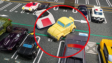 Transformers stop motion：Parking fight！MS Bumblebee vs Breakdown By Mangmotion變形金剛定格動畫：搶車位！魔方大黃蜂