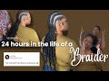 REALISTIC day in the life as a BRAIDER: goals, client love, ebook & hairline + 10k cash challenge