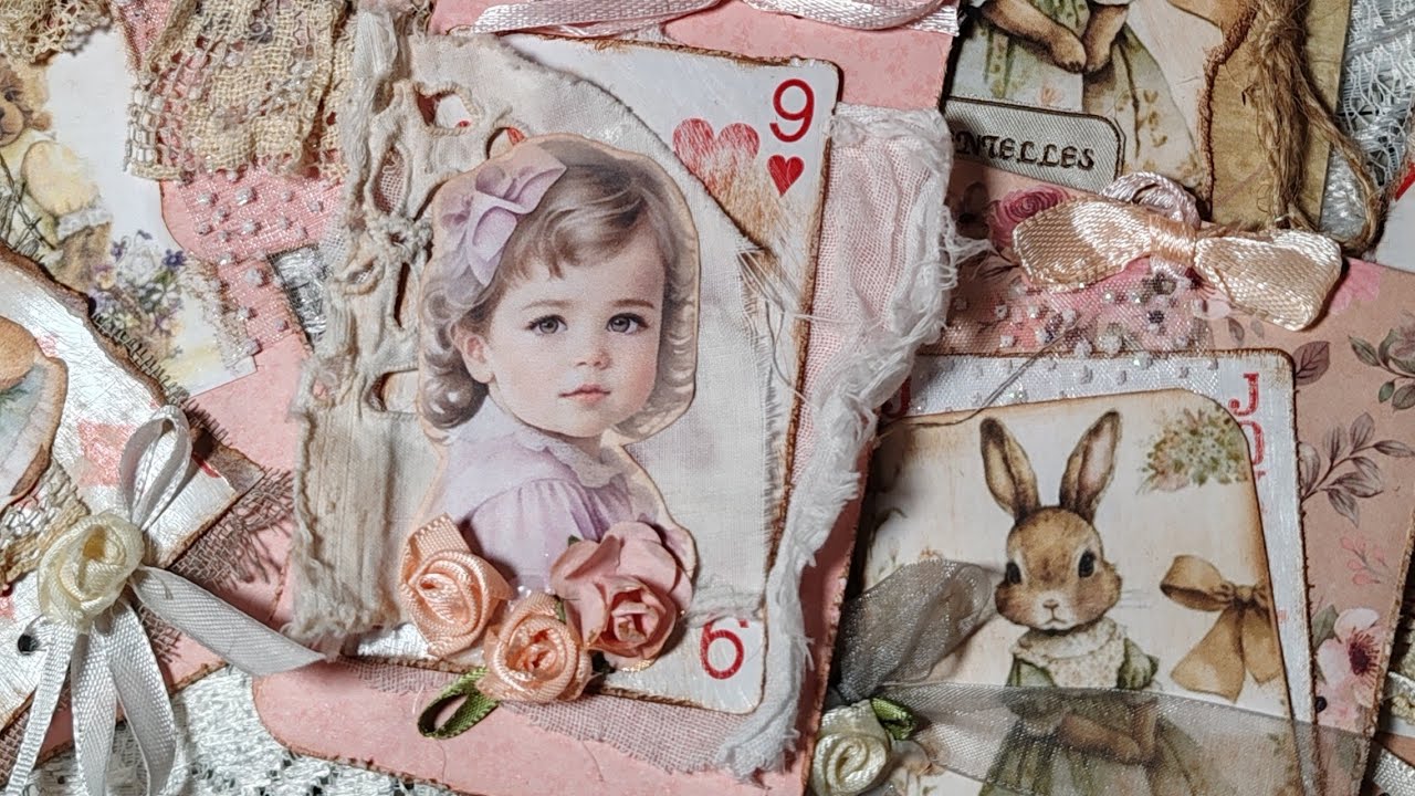 Embellissement en 10mn chrono (feuille 15x30 4 embellissements) #scrapbooking #shabby #vintage