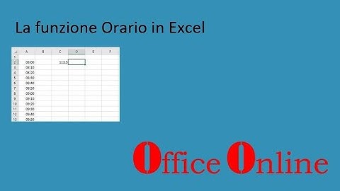 La funzione Orario in Excel