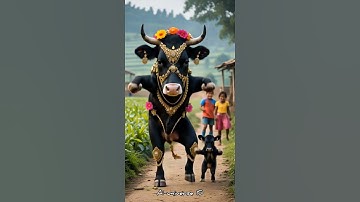 Thumbnail of black cow dancing || #cuteanimals #shorts #ytshorts #dance #funny