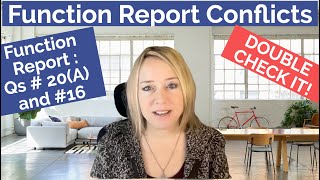 MUST KNOW!! AVOID THIS in Function Report - Conflicting Function Report Answers - Check 20A and 16