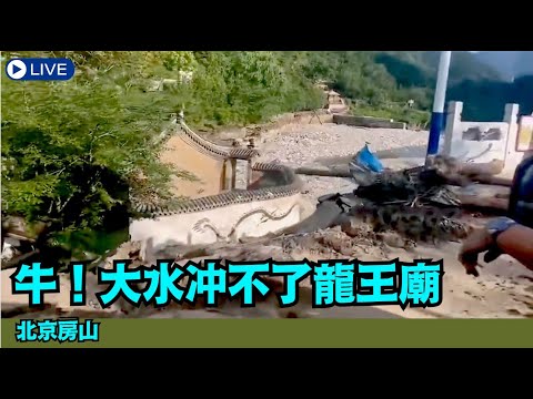 “涛哥直播”8月07日早主题：大水后惨状 奇观 不解（视频）惊奇 ⋯ 北京人：’大坝倒啦 ⋯ 水都上桥啦 ！但龙王庙没倒 连外墙都没倒！真牛！’