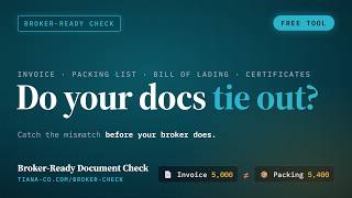 Do Your Shipping Documents Tie Out Check Before Your Customs Broker Does (Free Tool)