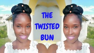 HIGH TWISTED BUN  Super Quick and Easy Natural Hairstyle #shorts