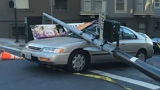 Lamp Post Falls On Car In San Francisco, Urine Blamed