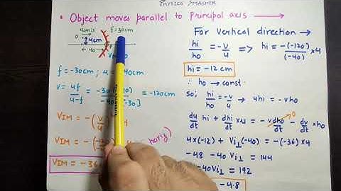 Image velocity | Object Moving Parallel to Principal Axis | Class 12 Physics | JEE MAINS | NEET