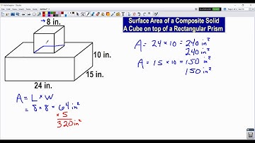 Area of a Composite Solid - Cube on a Rectangular Prism