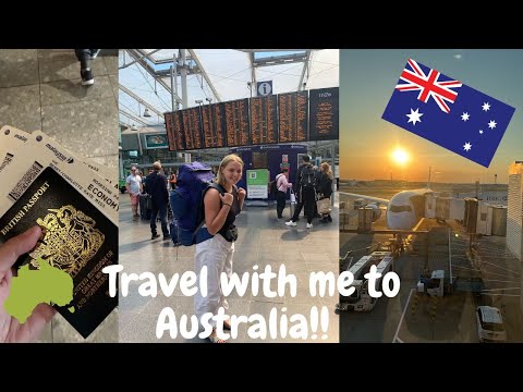 TRAVEL TO AUSTRALIA WITH ME || trains, tubes, planes, buses and 50 hours later! || Australia Vlog 1