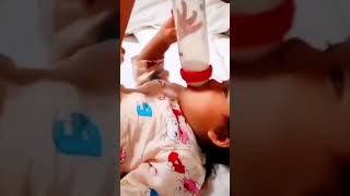 Cute Baby Adorable Kid Baby Smile Drink Milk