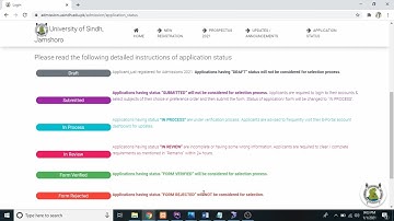 How to check Admission Form Status &  choose study program for University of Sindh Admission 2021