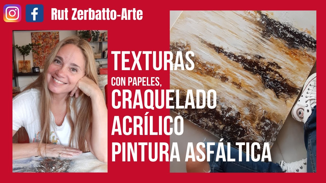 Texturas con papeles, craquelado, acrílico,  pintura asfáltica