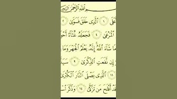 سوره الاعلى سبح اسم ربك الاعلى  قران كريم 💙