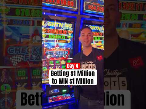 Day 4: Betting $1 Million to WIN $1 Million 🏁 Let's try some RAPID FIRE #casino #slots #jackpot