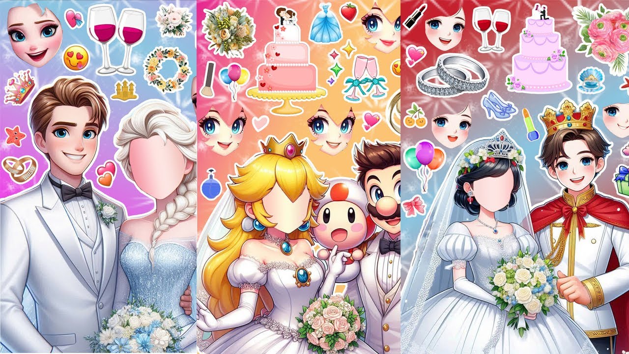 Disney Princess Elsa Anna ❄️エルサ＆アナの夢のプリンセスウェディング👑 大人気ディズニープリンセスが大集合✨ DIYステッカーブックでお姫様気分💍 #アナと雪の女王