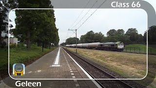 CapTrain Class 66 6609 met keteltrein passeert station Geleen-Lutterade I HD