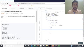 LeetCode 1277 Counting Square Submatrices with All Ones