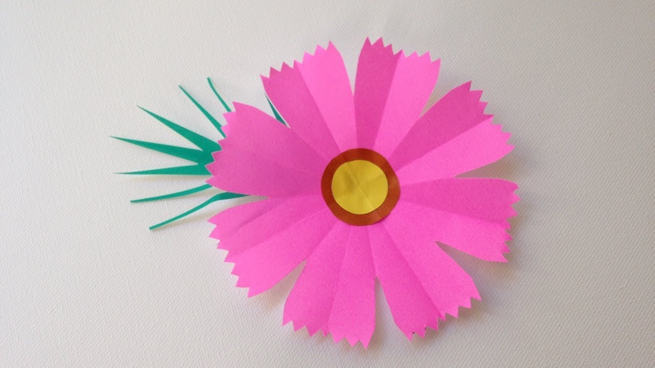 折り紙 コスモスの花 簡単な切り方 Youtube