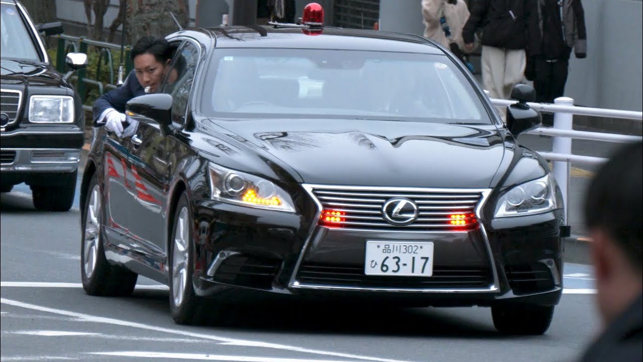 高市早苗 自民党総裁 内閣総理大臣が東京都内を移動する車列 警視庁警護車 レクサスLS  TOYOTA LEXUS POLICE ESCORT CAR 衆議院選挙応援