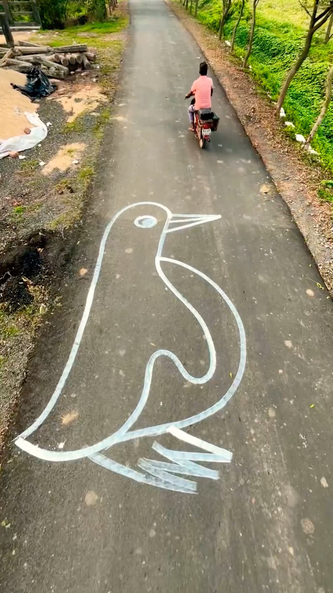 Turning the road into a canvas! ? #streetart #shorts