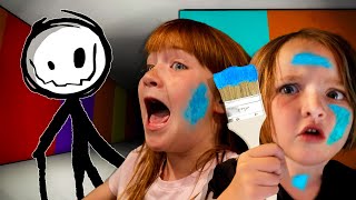 RAiNBOW PAiNT Hide n Seek!!  Adley & Niko play Color Games in Roblox with Dad! escape the stick man! screenshot 5