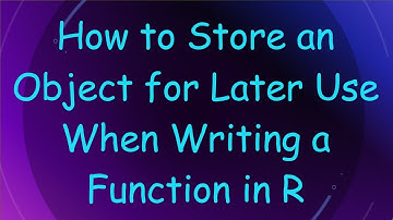 How to Store an Object for Later Use When Writing a Function in R