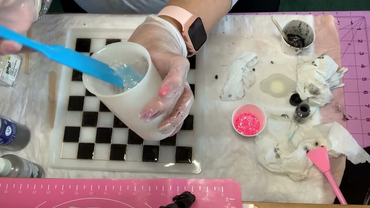 Making a checker board game with resin