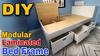 DIY | Paano Gumawa ng Double size Bed frame with Drawers and Storage | Modular Bed Frame | chitman