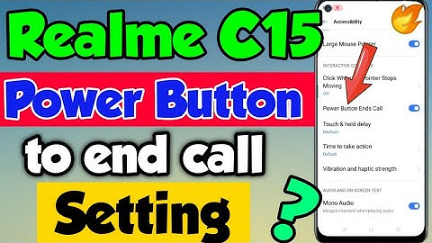 Realme c15 mein Power button to end call setting kaise kare | power button to end call in realme c15
