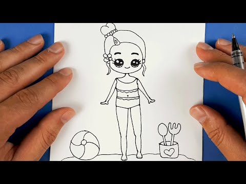 Bikinili Sevimli Kız Resmi Çizimi - Kolay Çizimler - Sevimli Resim Çizimleri Kanalı