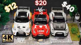 MINI GT vs CM Model vs Ignition model - LB-Silhouette WORKS GT Nissan 35GT-RR l Cinema Shot 4K