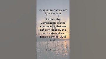 What is uncontrolled component in react? #shorts #reactshorts #reactpocketnotes