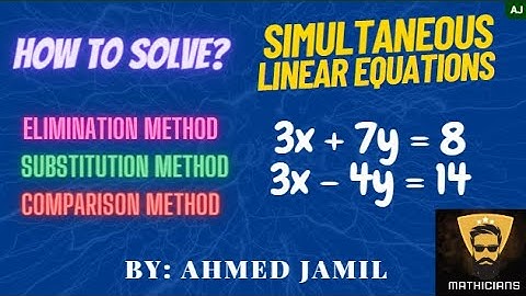 Solving Linear Equations by Elimination, Substitution and Comparison Methods [IGCSE, GCSE, Matric]