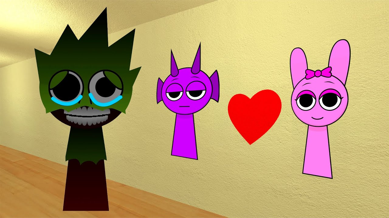Sprunki Durple LOVE Sprunki Pinky but Green Sprunki Simon is mad & wants me to bring them in Gmod