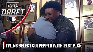 Kaelen Culpepper is emotional when picked by Minnesota Twins with 21st pick | 2024 MLB Draft