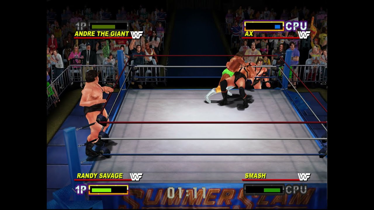 WWF Legends 2.1 Andre The Giant Randy Savage vs Demolition Tag