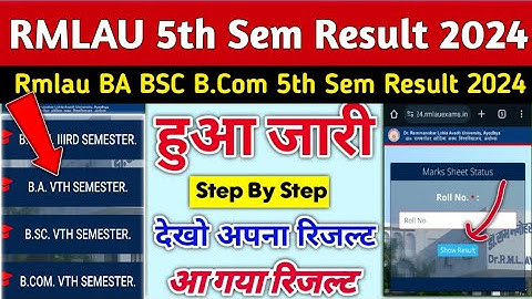 Rmlau BA 5th Sem Result 2024 | Rmlau Result 2024 | rmlau result 2024 BA 5th Sem  | BA 3rd year 2024