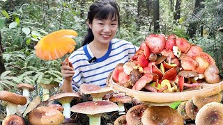 Go up the mountain to fight wild mushrooms! Full of three baskets and a bumper harvest  picking up