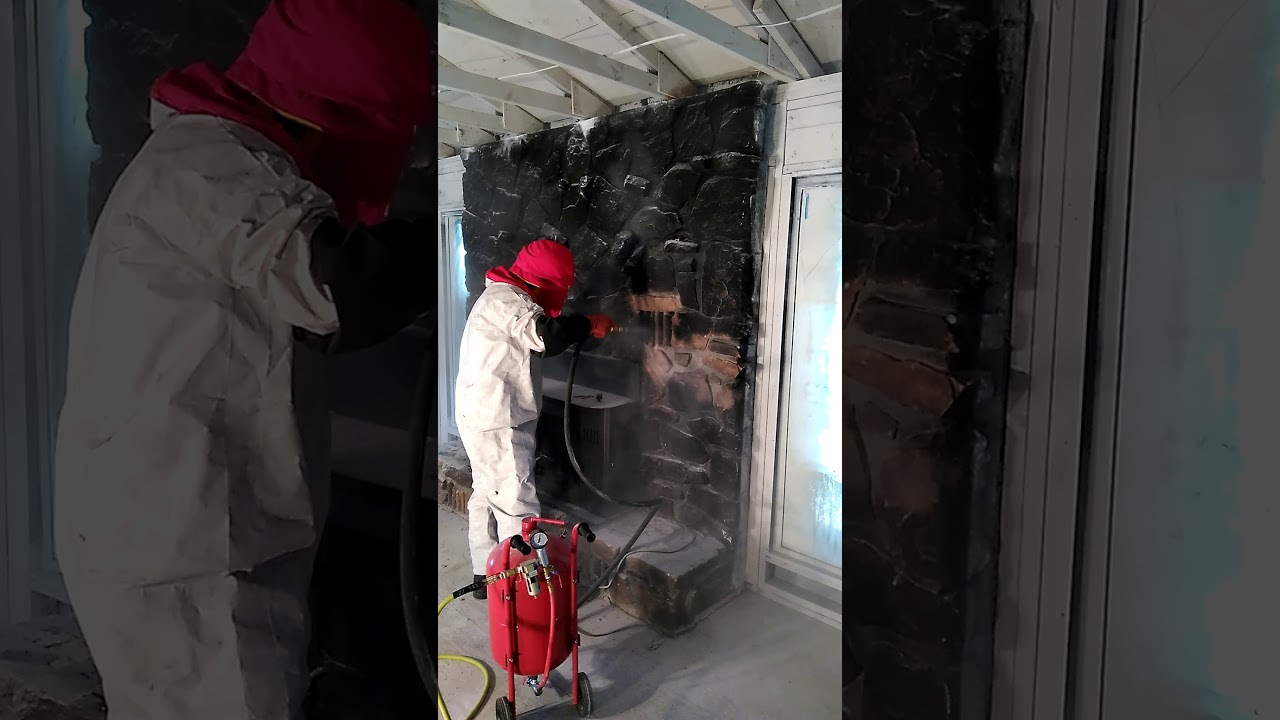Sodium bicarbonate ( soda ) blasting a smoke damaged fireplace YouTube