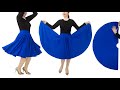 NO ZIPPER, NO ELASTIC! DOUBLE CIRCLE SKIRT | Umbrella skirt cutting and stitching