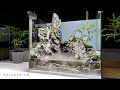 Realistic waterfall making with bonsai tree