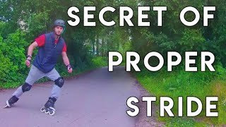 How to Inline Skate. First steps. Proper STRIDE on INLINE SKATES.