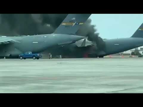 C 17 Catches On Fire Joint Base Charleston Flightline