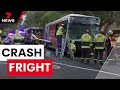 Peak hour bus crash in Sydney&#39;s south-west has left a woman fighting for her life | 7 News Australia