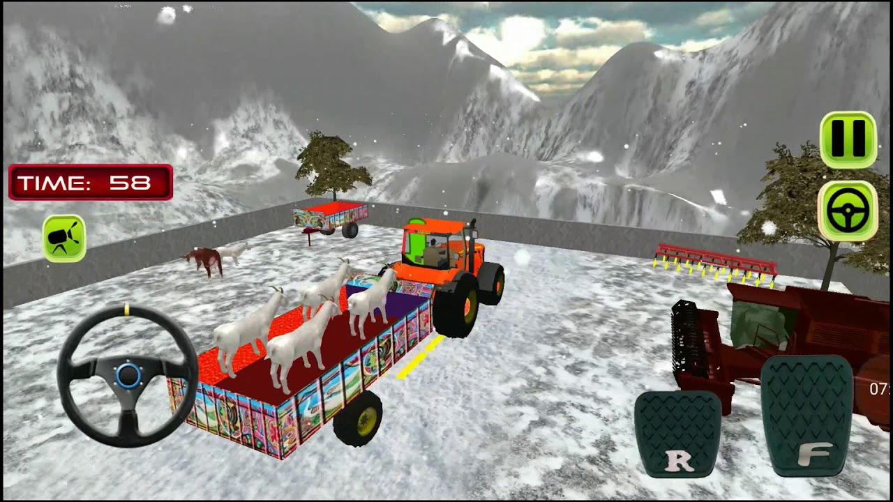 Tractor Trolly Cargo Transport 3d. Animal transport android game (1080p
