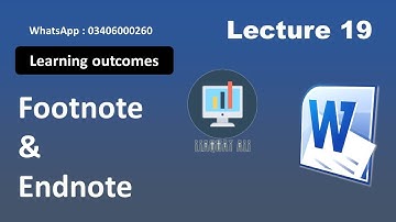 Ms Word 2016 Footnote & Endnote in Urdu/Hindi (Lecture 19)